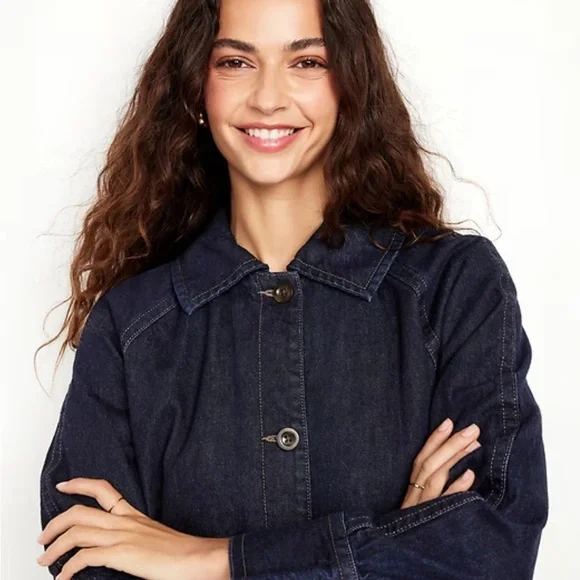 NWT Old Navy Dark Blue Denim Barn Jacket Size XL - Picture 5 of 9